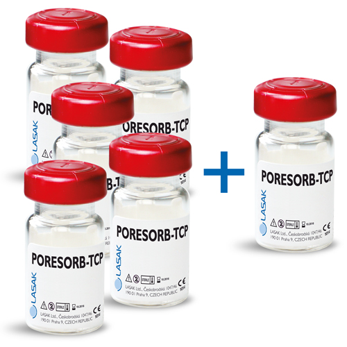 5+1: Knochenersatzmaterial PORESORB-TCP, Korngröße 0,16–0,3 mm - Packungsgröße: 1.0 ml/1.0 g