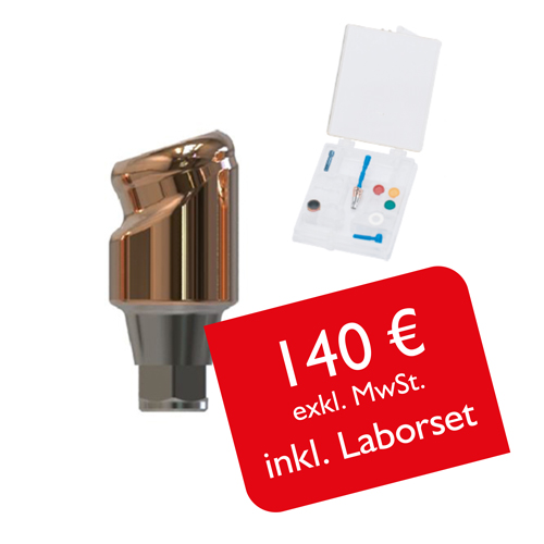 Abgewinkelte Attachments PrimeLOC kompatibel mit Astra OsseoSpeed TX 3,5 mm/4 mm (türkis), inkl. Laborset - Typ der Abwinkelung – Gingivahöhe: A – 3 mm