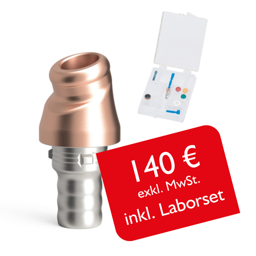 Abgewinkelte Attachments PrimeLOC kompatibel mit CAMLOG 5,0 mm, inkl. Laborset - Typ der Abwinkelung – Gingivahöhe: A – 3 mm