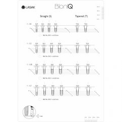 Radiograph template for BioniQ straight and tapered implants
