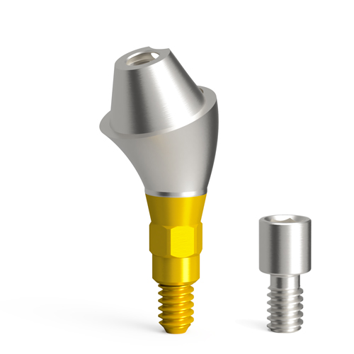 A Screw-On bridge screw and abutment screw are delivered with the abutment.