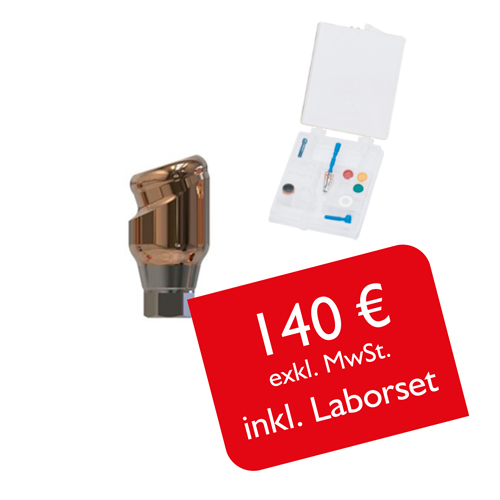 Abgewinkelte Attachments PrimeLOC kompatibel mit NobelActive Conical RP, inkl. Laborset - Typ der Abwinkelung – Gingivahöhe: A – 5 mm