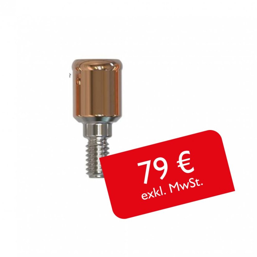 Gerade Attachments PrimeLOC kompatibel mit BioHorizons Tapered Internal Implant System Ø 3,5 mm - Gingivahöhe: 2 mm