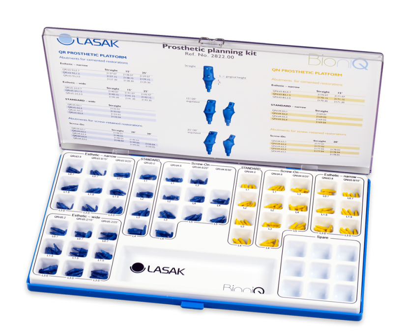 Prosthetic planning kit, incl. plastic abutments – 4 pcs. of each type (total 192 pcs.)
