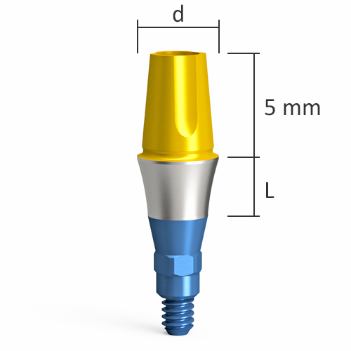 STANDARD abutments – straight, QR/d4.0 – narrow, set with copings