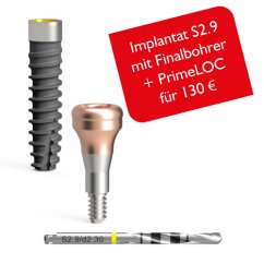 BioniQ Plus implant S2.9 with drill + PrimeLOC attachment