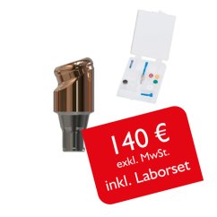PrimeLOC 18° angled abutment compatible with Astra OsseoSpeed® Profile EV 3.6mm, with All-in-One packaging