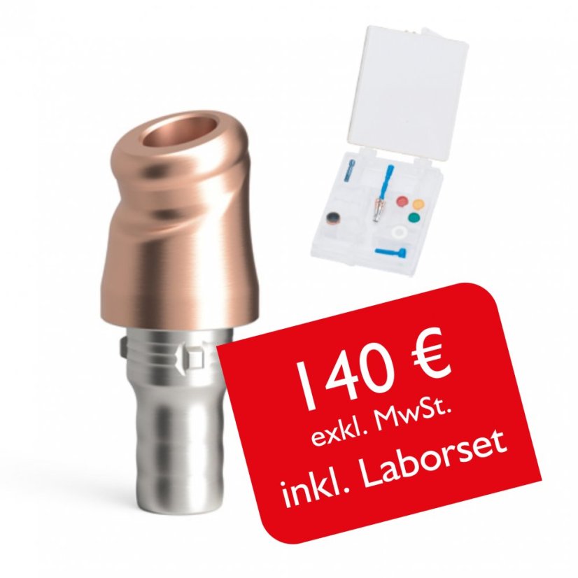 Abgewinkelte Attachments PrimeLOC kompatibel mit CAMLOG 4,3 mm, inkl. Laborset - Typ der Abwinkelung – Gingivahöhe: B – 1 mm