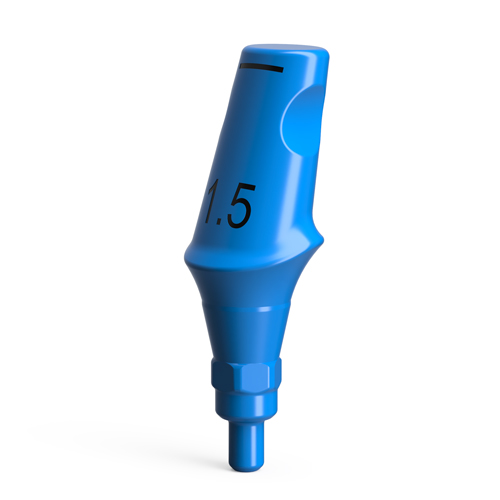 Plastic esthetic abutments, QR/d5.2/15° – angled, wide