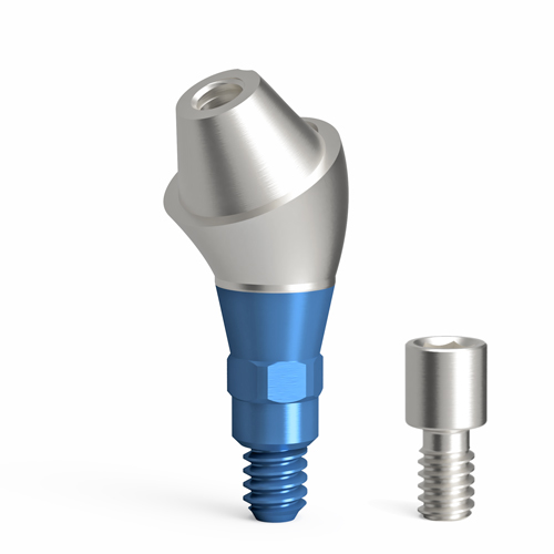 A Screw-On bridge screw and abutment screw are delivered with the abutment.