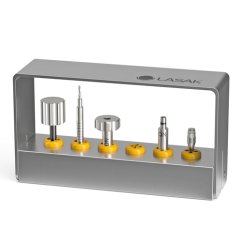Screw remover set BioniQ, QN, (threadformer, reverse drill, drill guide, claw drill, fragment remover and organizer)