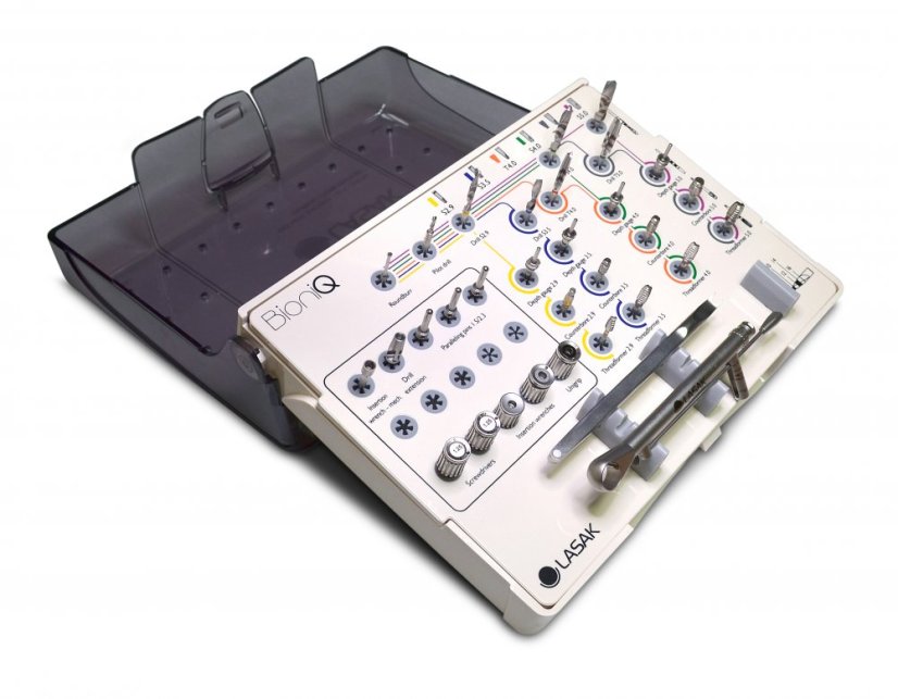 BioniQ instrument set, Instruments with organizer in cassette, without drill stops