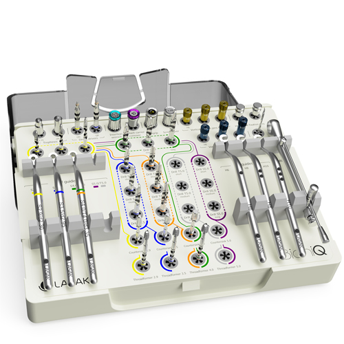 BioniQ instrument set for fully guided surgery, instruments with organizer in cassette, without S5.0/T5.0 instruments
