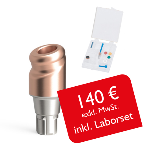 PrimeLOC 18° angled abutment compatible with CONELOG® 3.8mm, with All-in-One packaging - Typ der Abwinkelung – Gingivahöhe: B – 2 mm