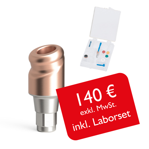 Abgewinkelte Attachments PrimeLOC kompatibel mit iSy, inkl. Laborset - Typ der Abwinkelung – Gingivahöhe: A – 4 mm