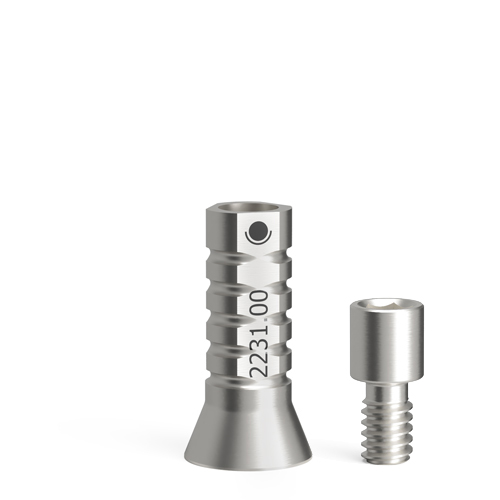 The Screw-On temporary coping is supplied with a fixing screw.