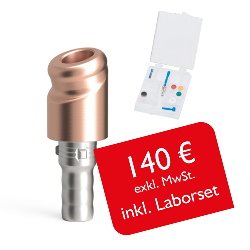 Abgewinkelte Attachments PrimeLOC kompatibel mit CAMLOG 3,8 mm, inkl. Laborset - Typ der Abwinkelung – Gingivahöhe: B – 1 mm