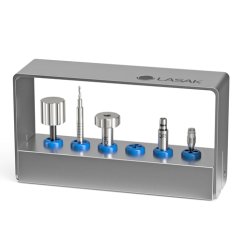 Screw remover set BioniQ, QR, (threadformer, reverse drill, drill guide, claw drill, fragment remover and organizer)