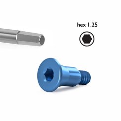 Spare cover screw can be used with any BioniQ system hex1.25 screwdriver.