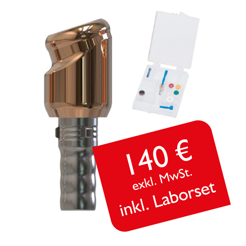 Abgewinkelte Attachments PrimeLOC kompatibel mit CAMLOG 3,3 mm, inkl. Laborset - Typ der Abwinkelung – Gingivahöhe: A – 1 mm
